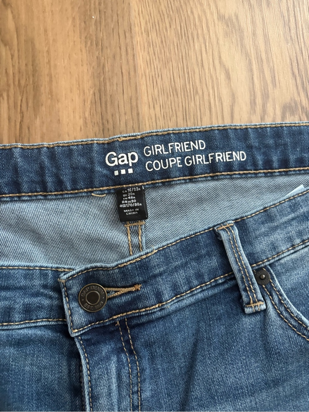 GAP Girlfriend Jeans - Medium Blue Denim